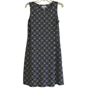 Jude Connally Dress Women’s Geo Print Beth Sheath Sleeveless Knee Length Medium